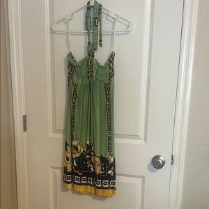 VENUS Green and Yellow Floral Midi Dress